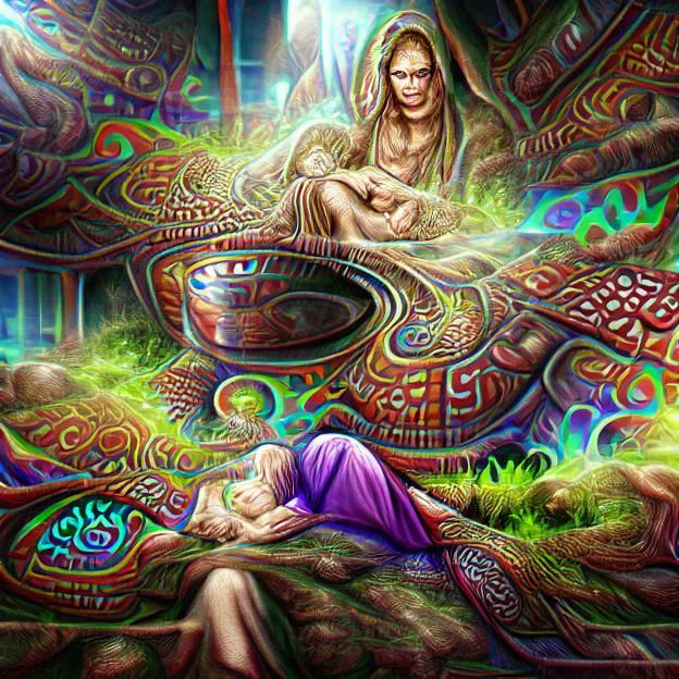 Psychedelic Mother Ayahuasca Digital Illustration in 8K