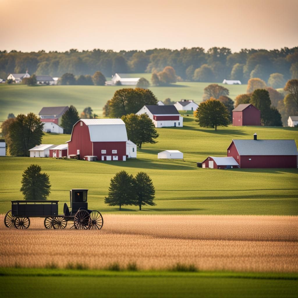 Picturesque Amish Landscape in Lancaster County