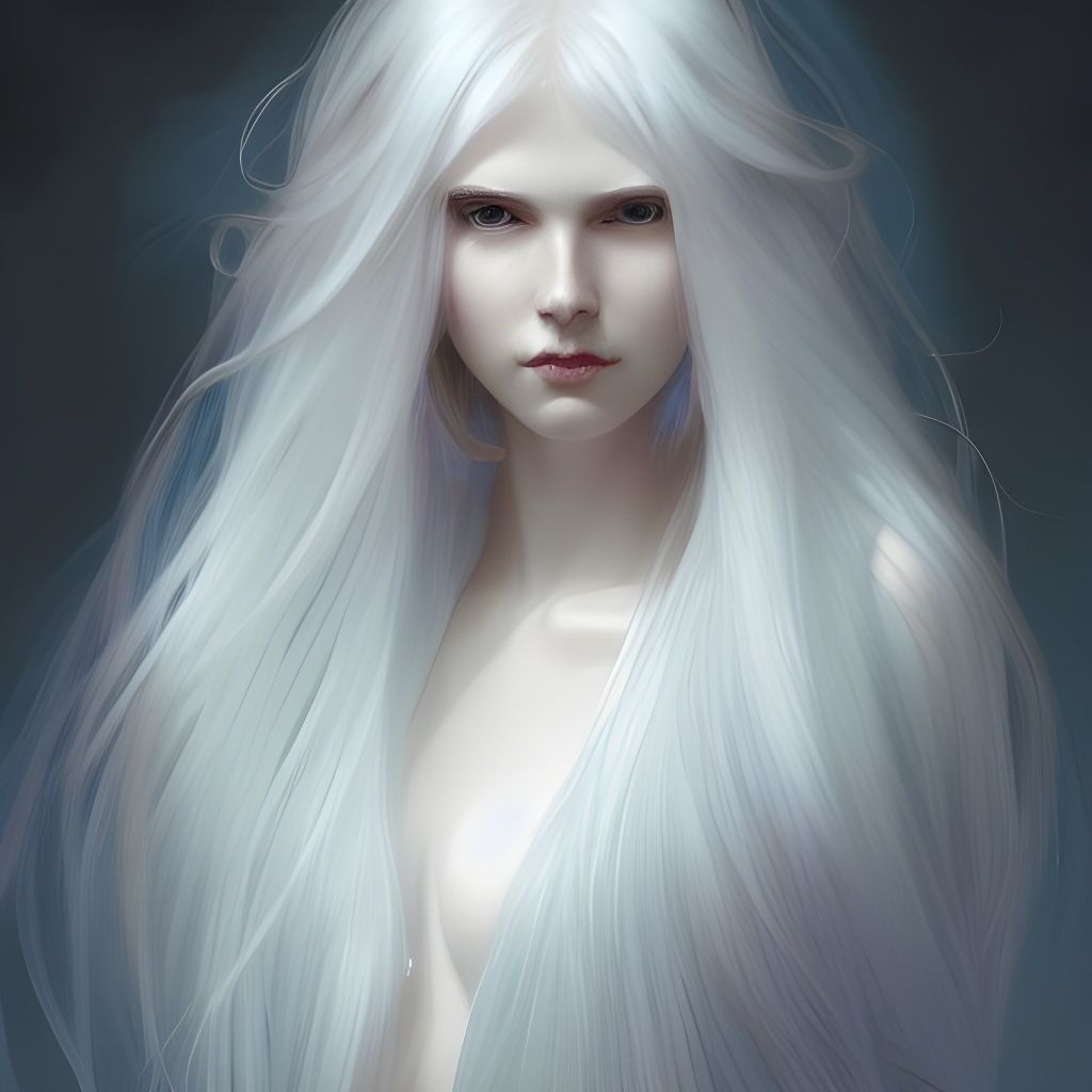 Icy Beauty: Hyperdetailed Digital Portrait of Young Woman