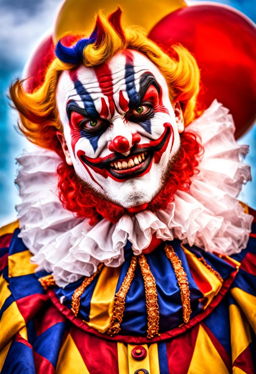 Hyperrealistic Circus Clown with Intricate Details