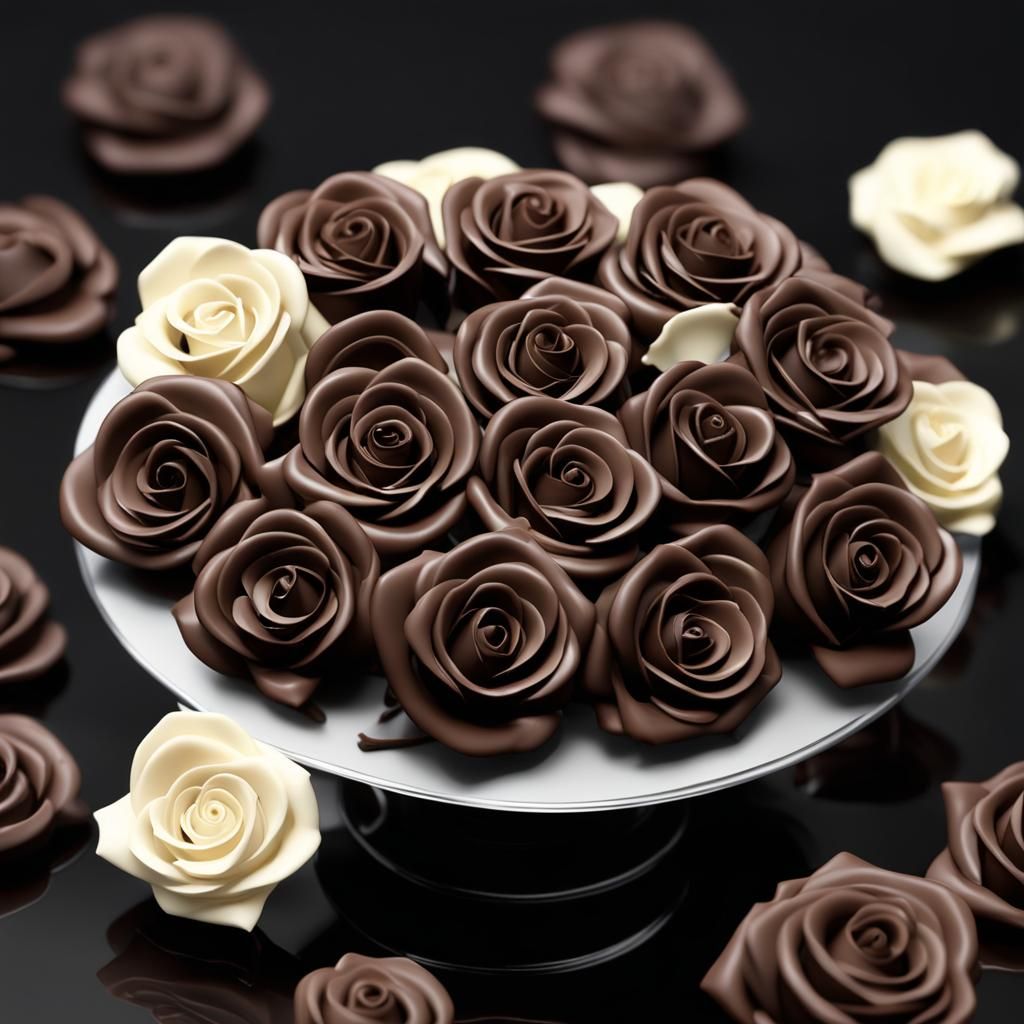 Chocolate Roses Chibi: Dark and White Chocolate Delight