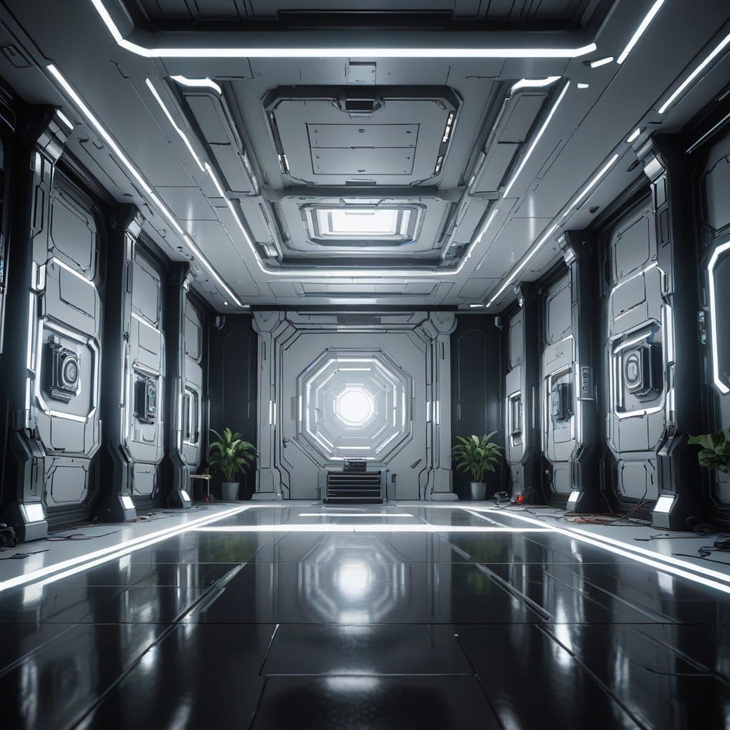 Futuristic White Room Concept Art