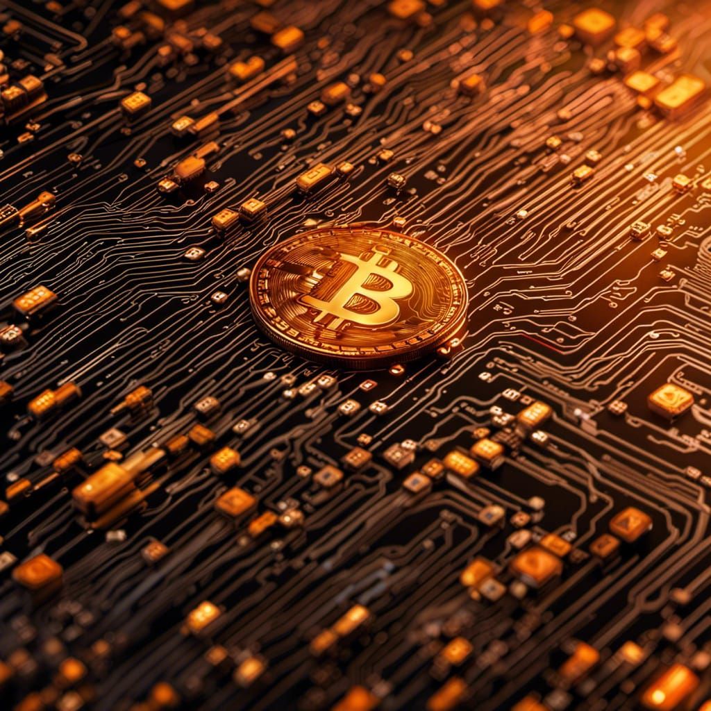 Bitcoin Logo in Flowing Matrix Code