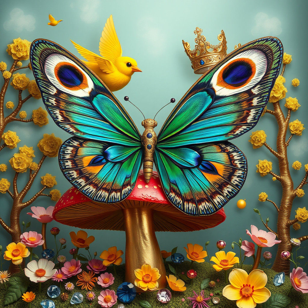 Whimsical Fantasy Scene in Pop Surrealism Style