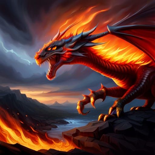 burning dragon