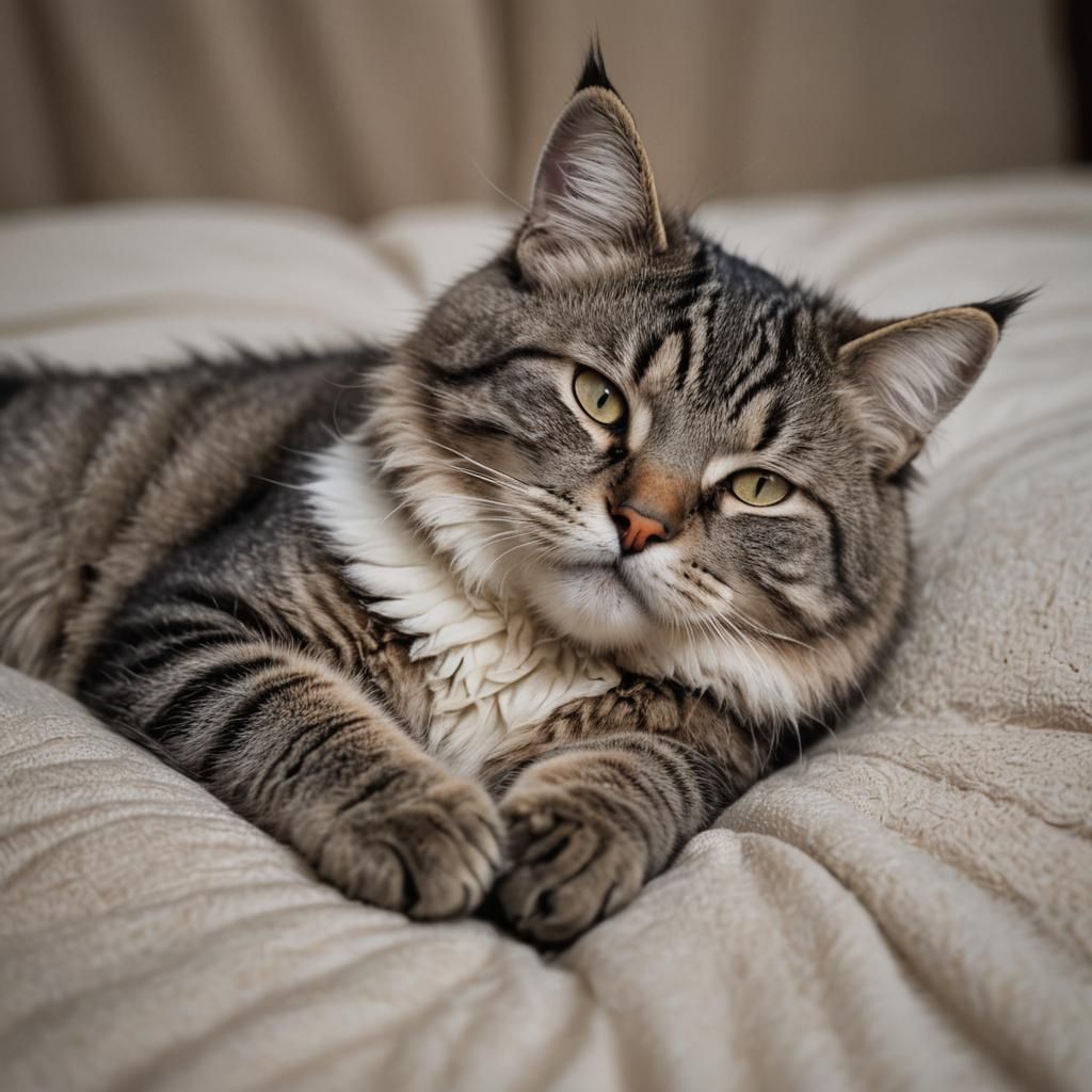 Serene Cat Nap in Natural Light: A Professional Photo
