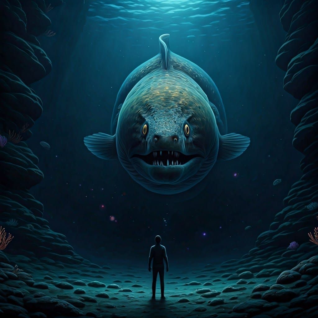 Colossal Moray Eel Stares from Abyssal Darkness