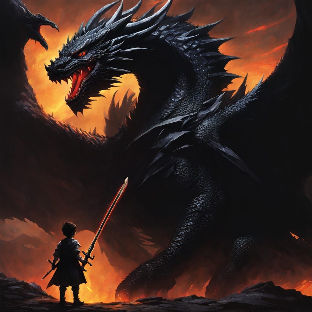 Heroic Clash in Chiaroscuro Style