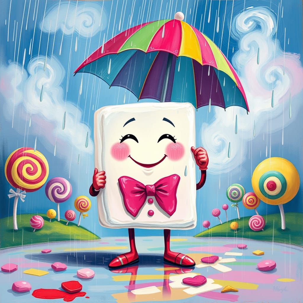 Sugar Cube Delightfully Shields Itself from Rain with Colorf...
