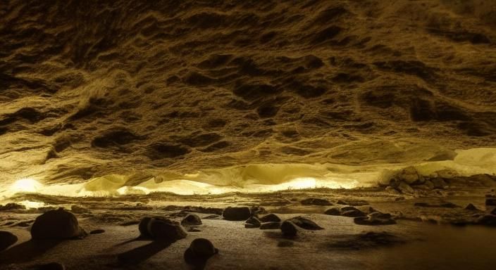 Vast Underground Sea Illuminated by Electric Phenomenon