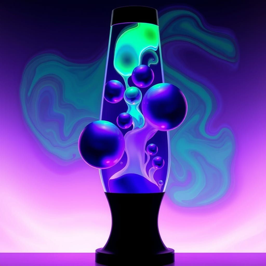 Psychedelic Lava Lamp Dreamscape in Op Art Style