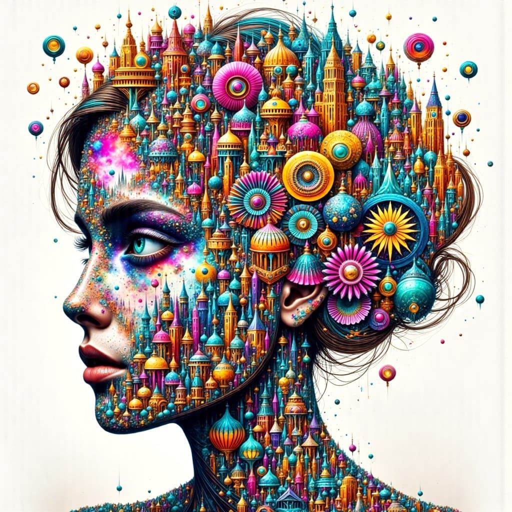 Vibrant Alcohol Ink Circles Doodle Art