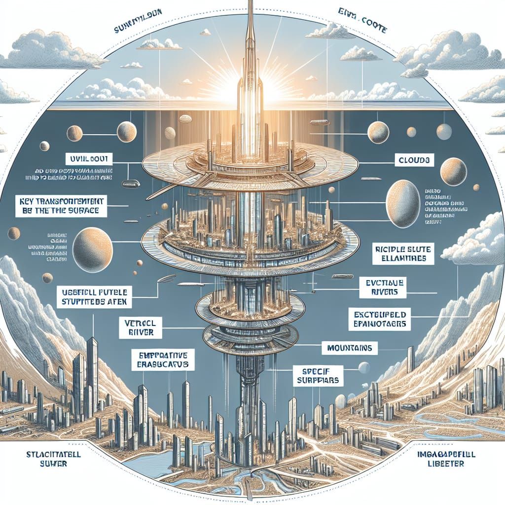 a concept drawing for a movie depicting a subterranean world, created within the depths of the Earth's core. At the hear...