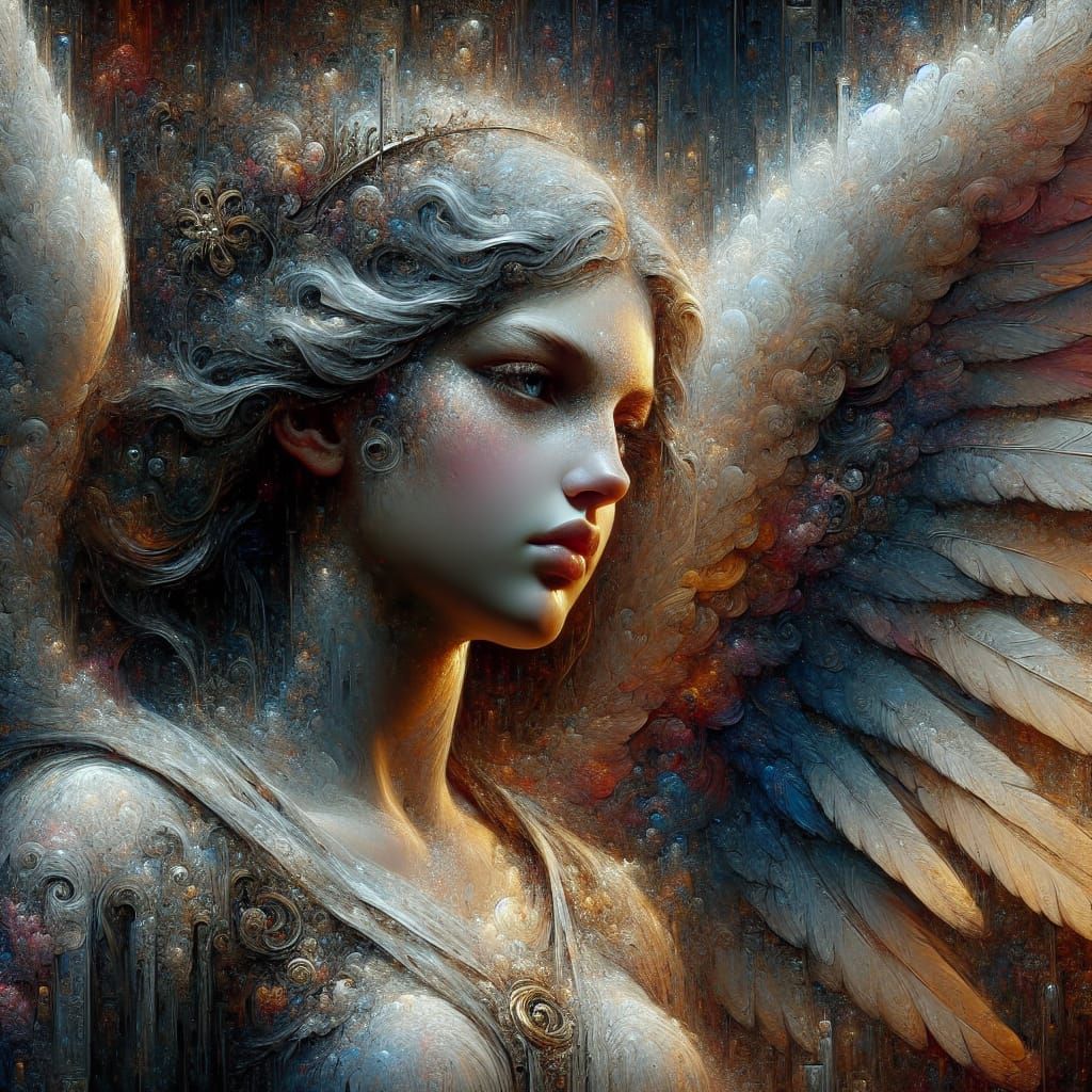 Angel Muriel: Detailed Matte Painting in Fantasy Art Style