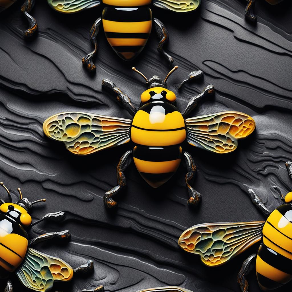 Surreal Macro Photograph of Jasper Bumble Bee