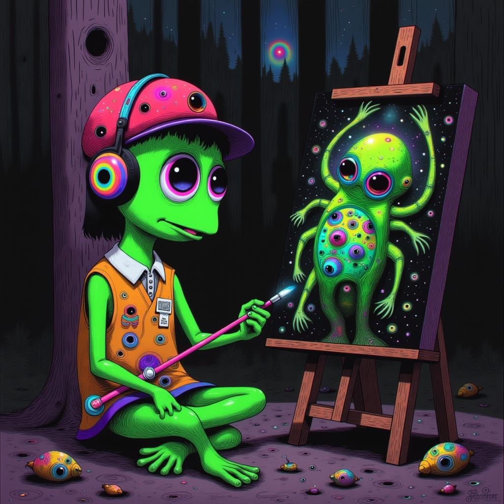 Kermit the Frog Camping, Painting Metallic Beetles