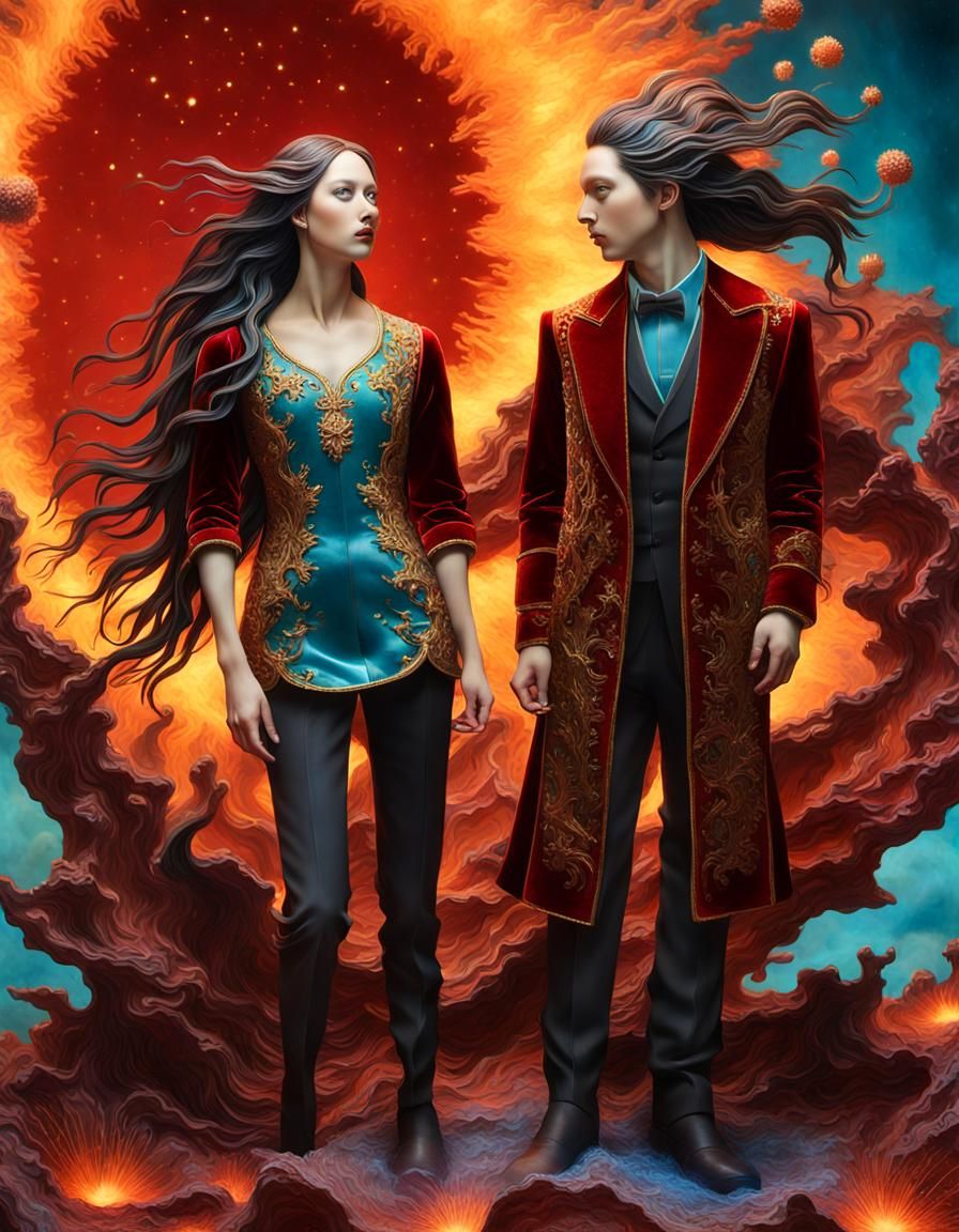 Surreal Lovers Apotheosis in 3D Soft Sculpture