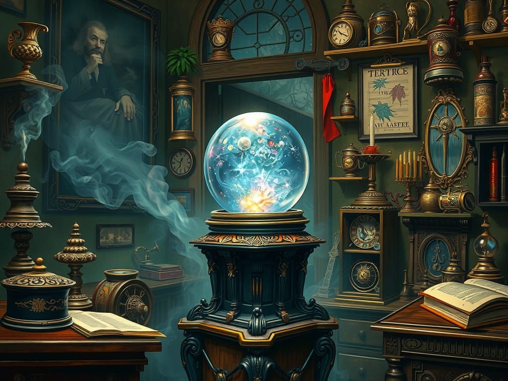 Mystical Crystal Ball in Wizard's Study
