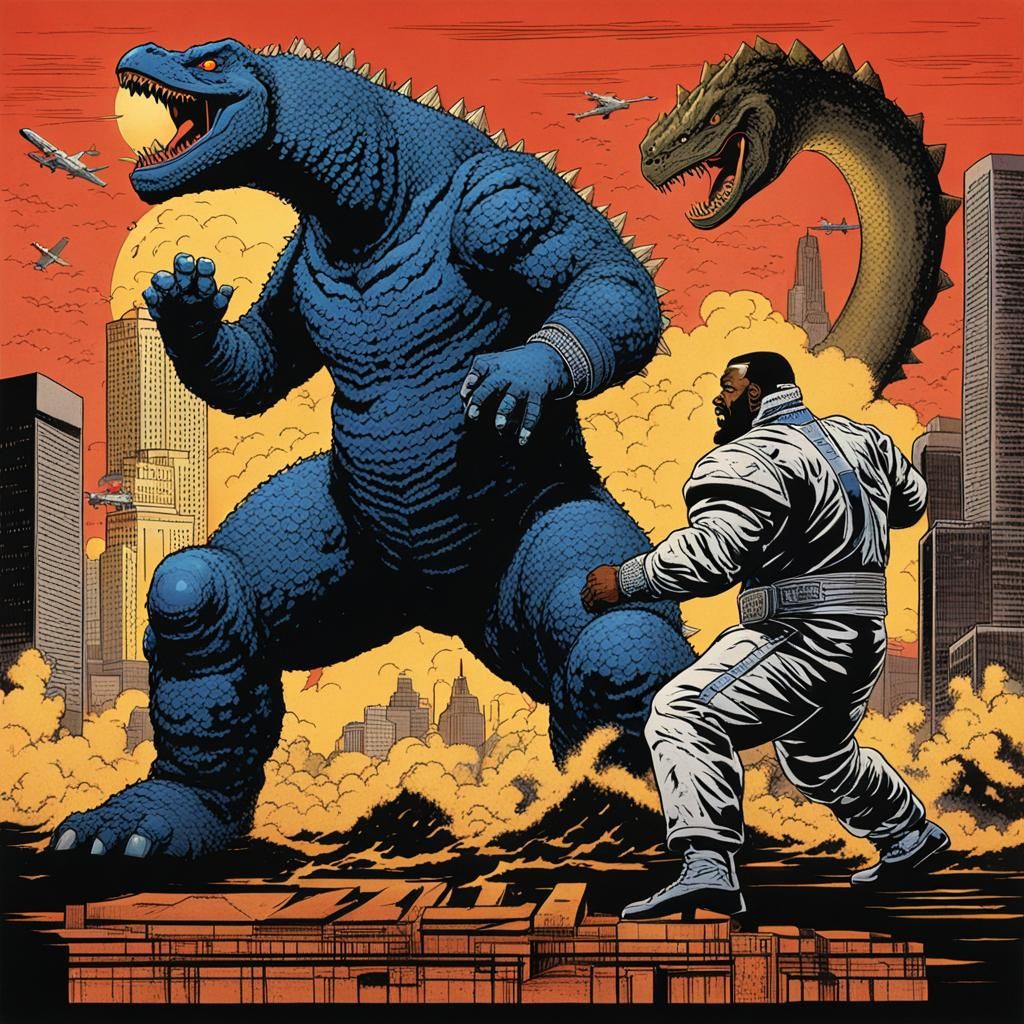 Godzilla vs Mr. T: An Epic Showdown