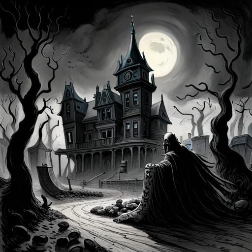 Haunted House of Horrors as Digital Painting