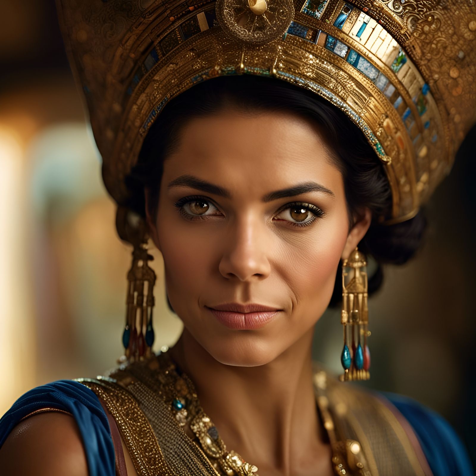 Attractive Egyptian Woman Portrait with Crown
