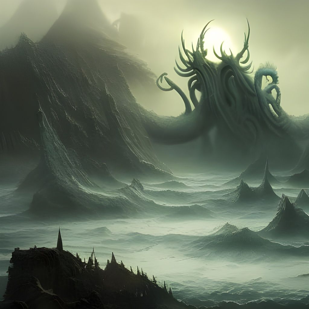 Cthulhu at the Shore: Epic Digital Matte Painting