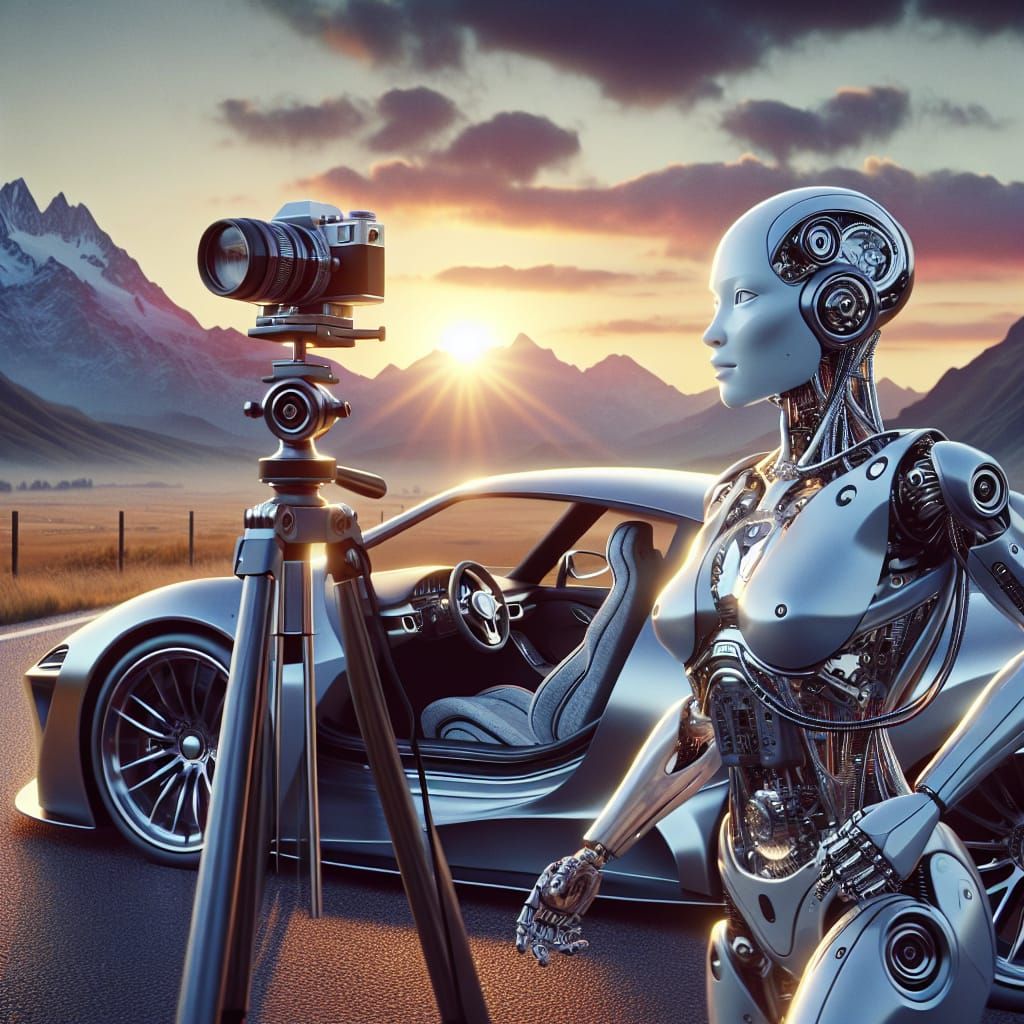Sleek Robot Emerges from High-Performance Sports Car Under R...