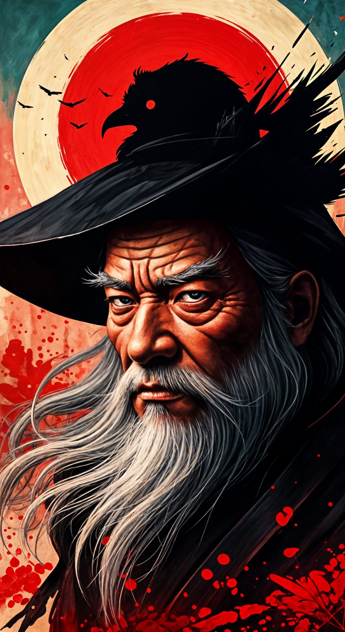 Cyberpunk Wizard in Hyperrealistic Impasto Oil