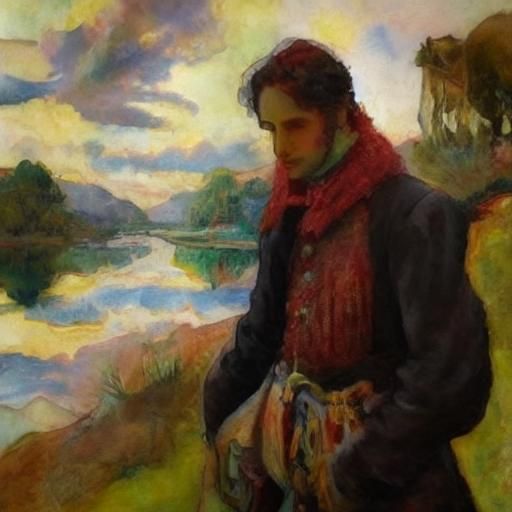 Art Nouveau Image with Bright Colors and Sharp Focus