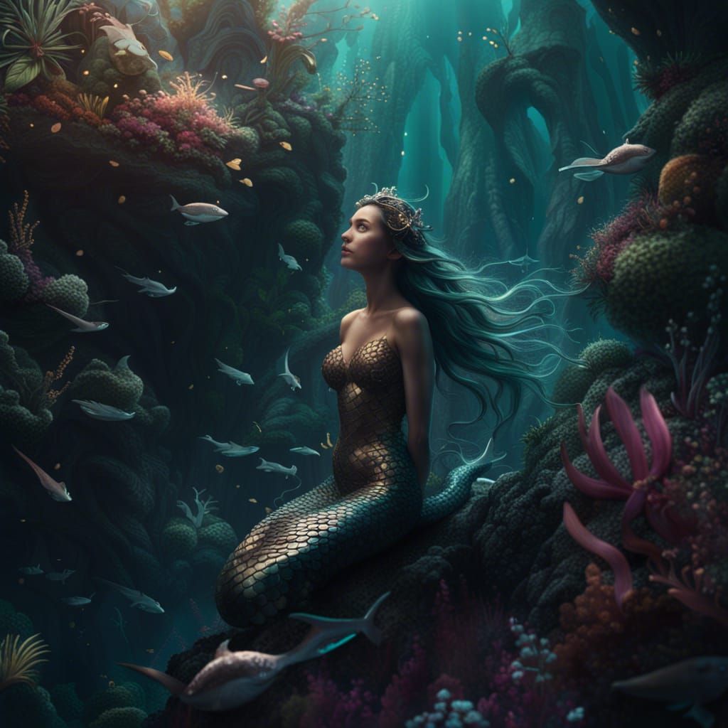Epic Mermaid Exploration in Digital Matte Painting