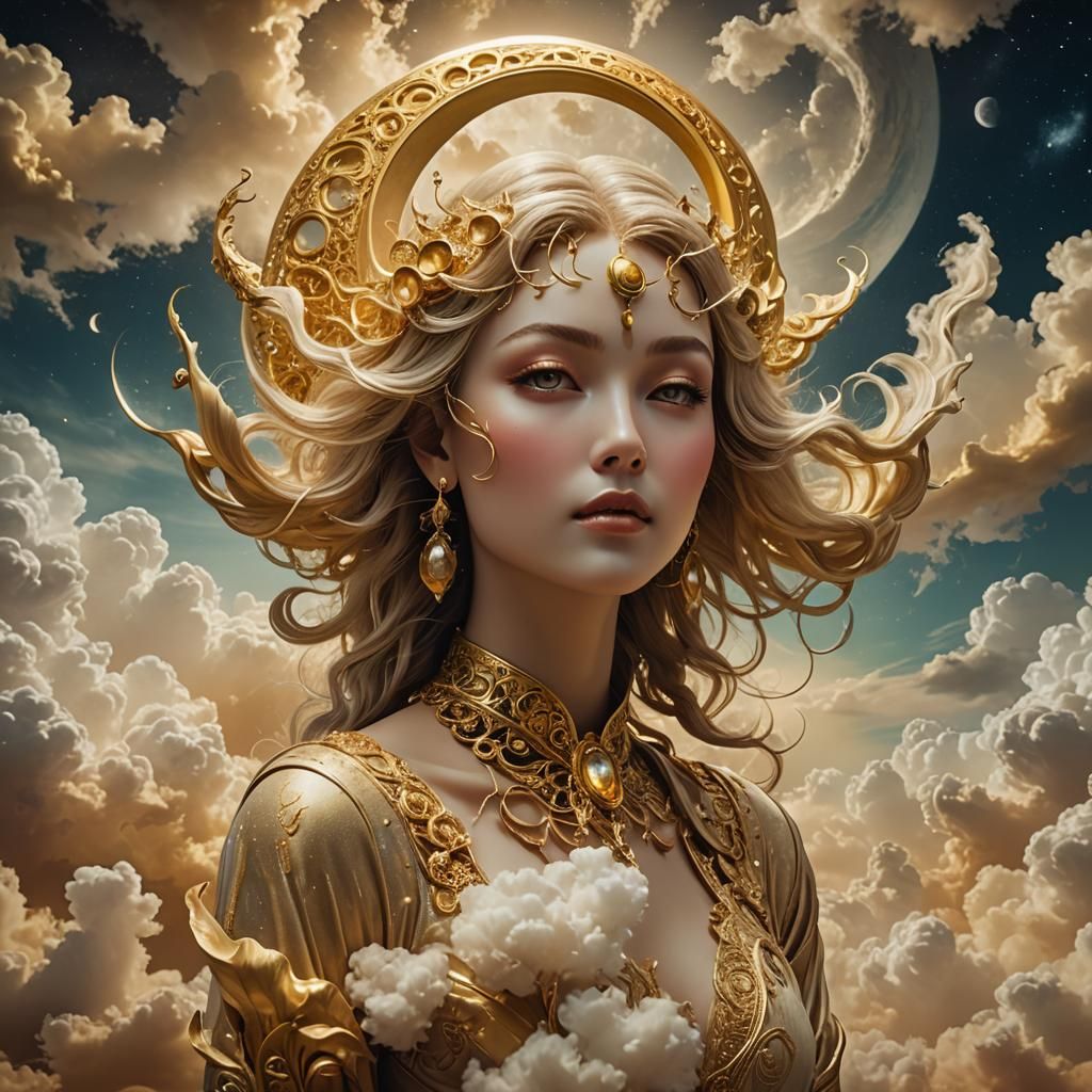 Spirit of Happiness in Surreal Arabesque Style