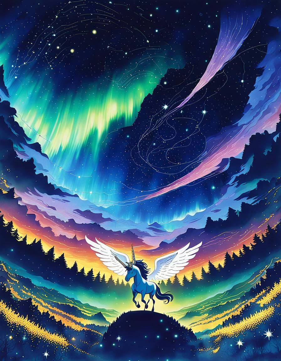 A beautiful unicorn pegasus