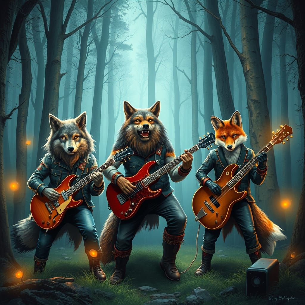 Wild Animal Rock Band in Enchanted Forest