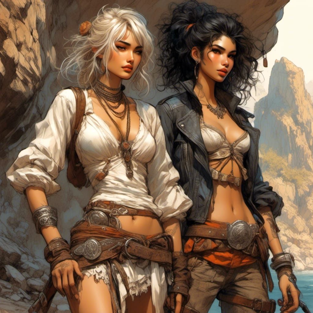 Anime Gypsy Bandit Babe Color Sketch