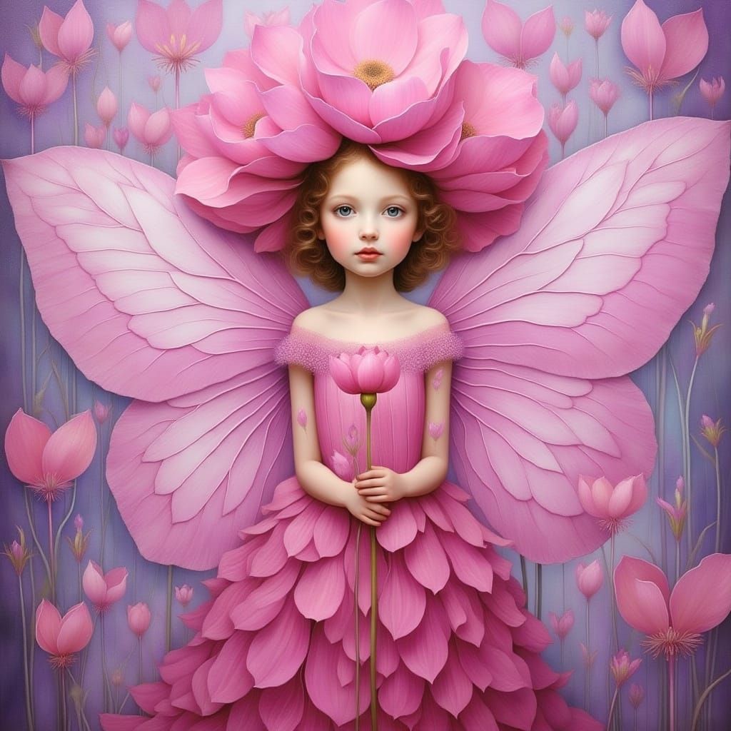 Crystal The Flower Fairy Oil Painting by Sabine Altenburg St...