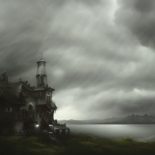 Ominous Dark Storm Clouds Swirling in the Sky