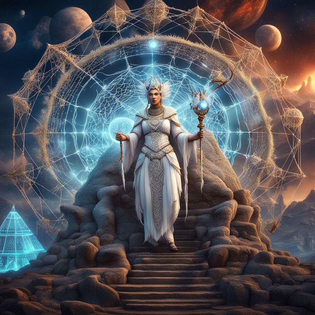 Fantasy Fairy Dragon with Zodiac Spider Web