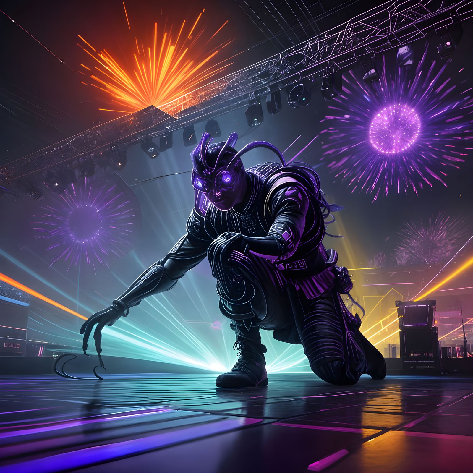 Cyber-Gothic DJ Demonixx Electrifies the Crowd in a Vibrant....