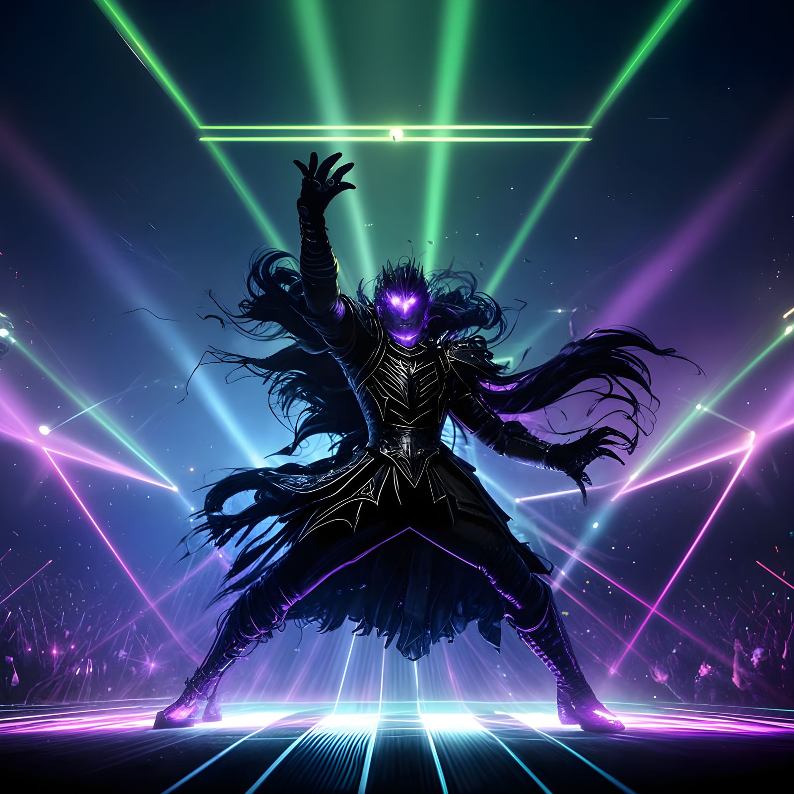 Ethereal Dark Techno Concert in a Fantasy Realm