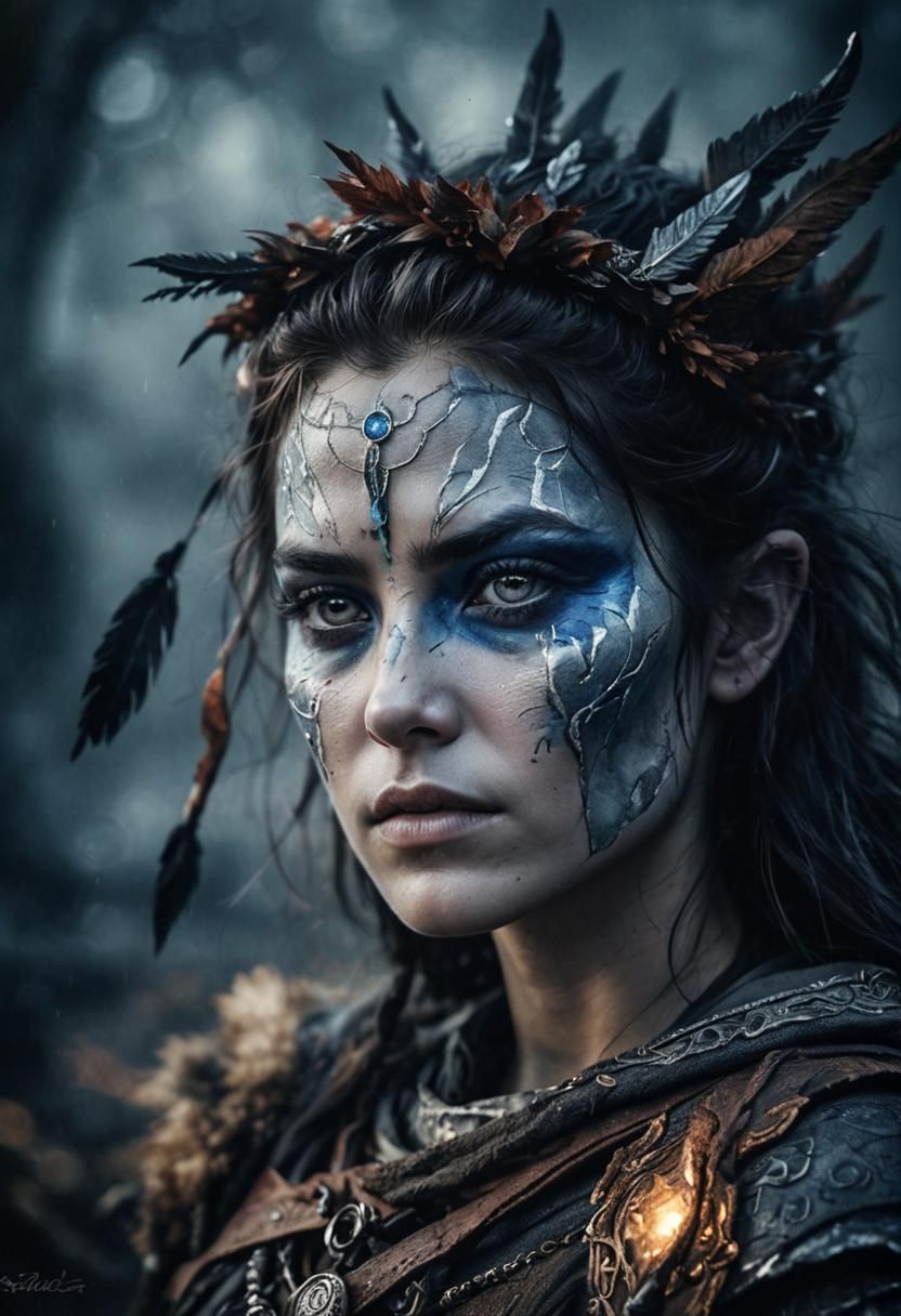 Beautiful Female Warrior Portrait in Photorealistic Style