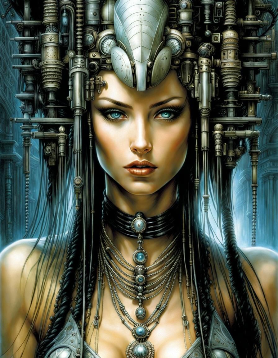 Cyberpunk Woman Underwater, Hyperrealistic Concept Art