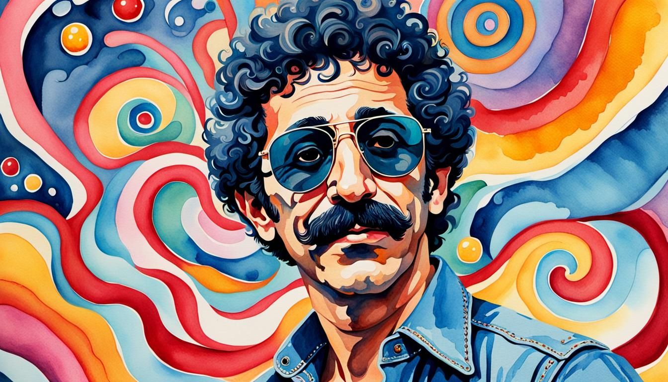 Jim Croce in Watercolor Pop Art Portrait