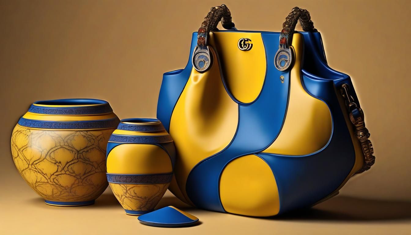 Gucci Handbag pottery with matching His and Her Cremation Urns