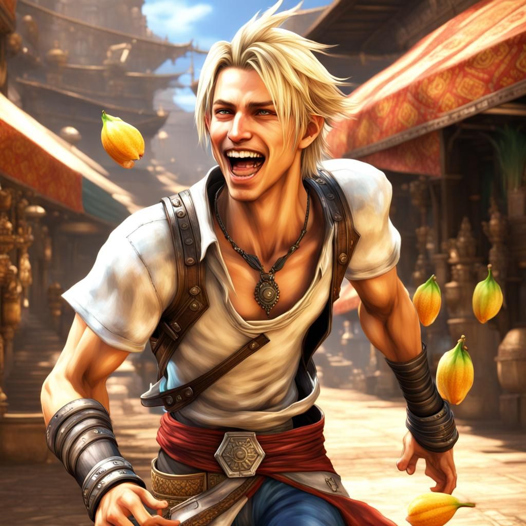 Vaan's Bazaar Run: Hyperrealistic Final Fantasy XII Art