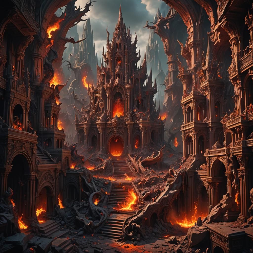 Hell as a Musical: Detailed Matte Painting