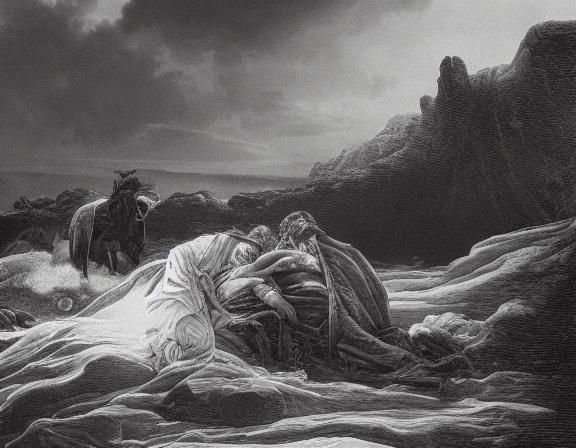 Anakin Skywalker Wood Engraving in Gustave Doré Style