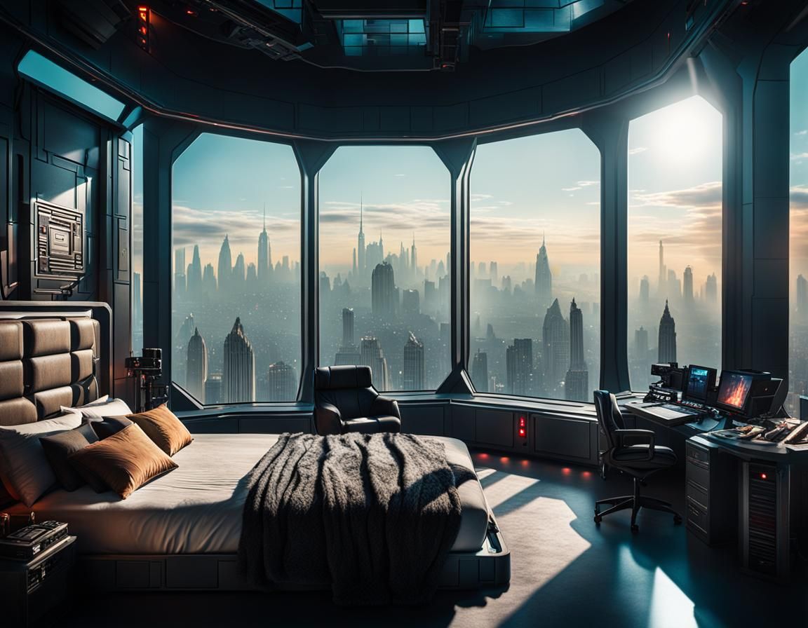 A sci-fi bedroom