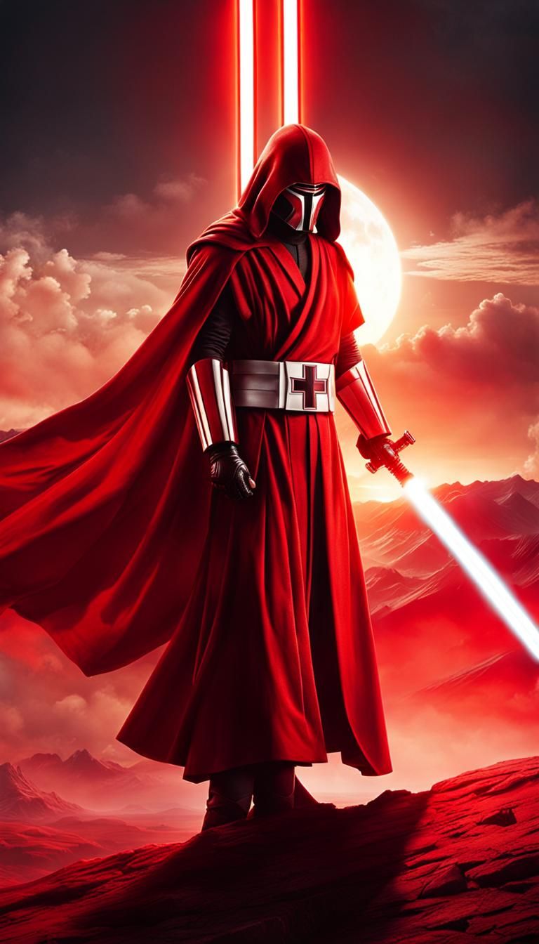 Jedi Knight Templar Lightsaber Sunrise: Digital Matte Painti...