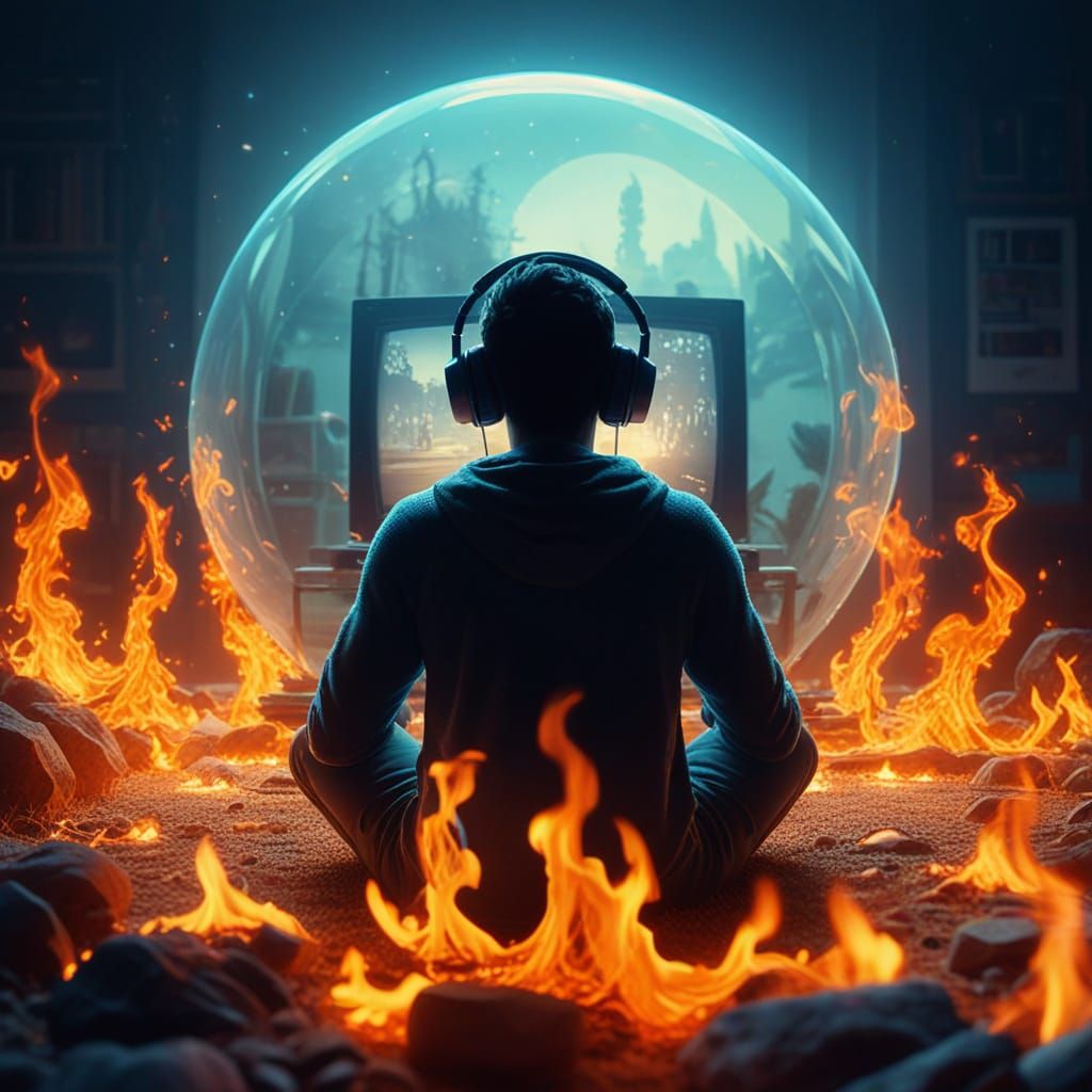 Serenity in Cyberpunk Stillness