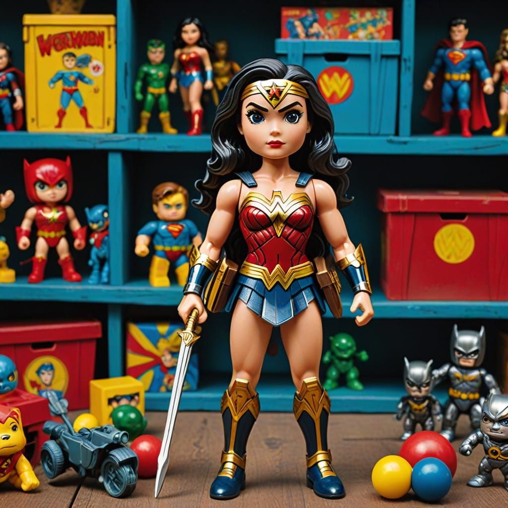 Wonder Woman Collectible Figure in Vibrant Retro Toy Box